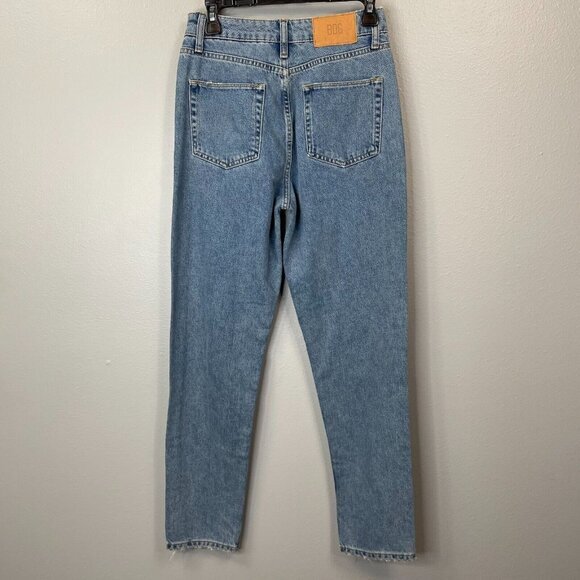 BDG Mom Jeans Womens 27 Blue Denim High Rise Straight Distressed - Picture 4 of 11